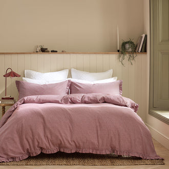 Gingham Ruffle Duvet Set