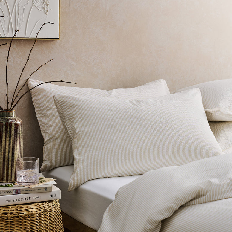 Seersucker Stripe Pillowcase Pair